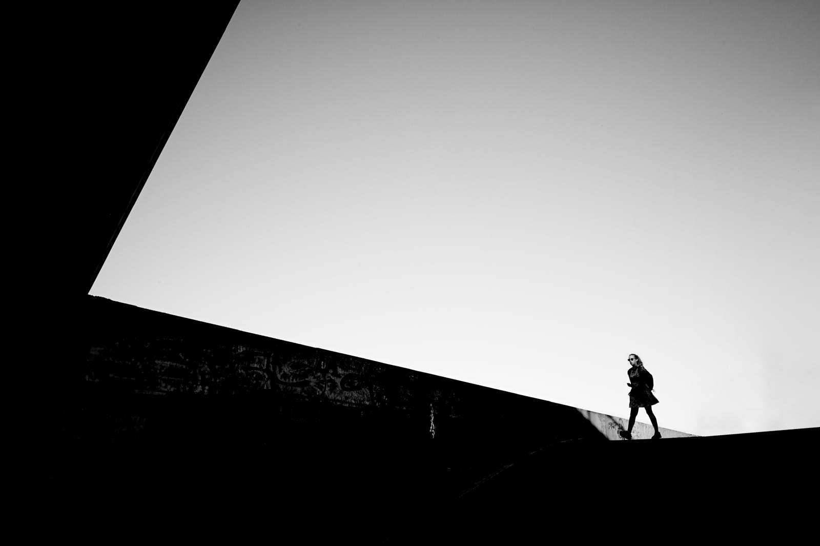 minimalist street photography in black and white